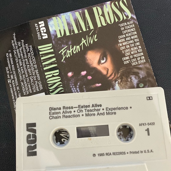 Vintage Cassette Tape- Diana Ross (RCA) - Eaten Alive 1985 - Picture 2 of 3